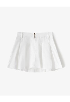 Falda Corta Tiro Alto Denim Blanca Mujer Blanco