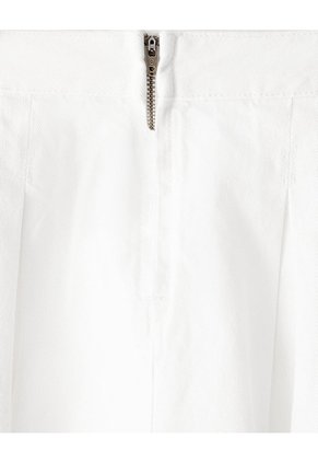 Falda Corta Tiro Alto Denim Blanca Mujer Blanco