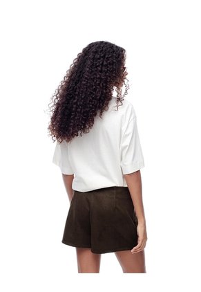 Falda Short Tiro Medio Tejido Suede Chocolate Mujer Chocolate