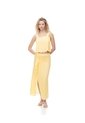 Falda Midi Tiro Medio Amarillo Mujer Amarillo de Gef