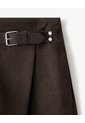 Falda Short Tiro Medio Tejido Suede Chocolate Mujer Chocolate de Gef