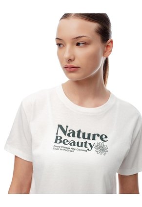 Camiseta Crop Regular Algodón Blanca Mujer Blanco