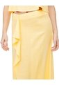 Falda Midi Tiro Medio Amarillo Mujer Amarillo de Gef