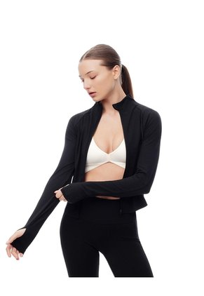 Chaqueta Slim Tejido De Punto Negra Mujer Negro