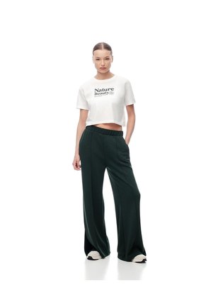 Camiseta Crop Regular Algodón Blanca Mujer Blanco