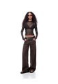 Camibuzo Slim Tejido Tull Brillos Chocolate Mujer Chocolate de Gef