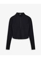 Chaqueta Slim Tejido De Punto Negra Mujer Negro de Gef