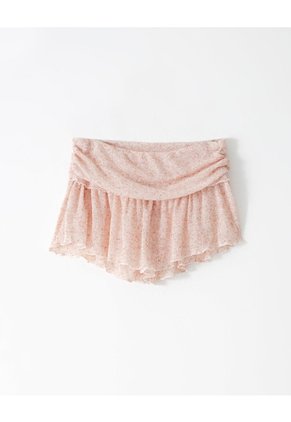 Short De Pijama Transparencia Crema Mujer Rojo