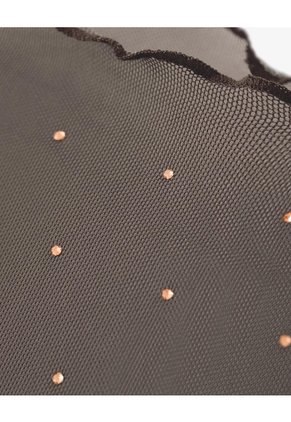 Camibuzo Slim Tejido Tull Brillos Chocolate Mujer Chocolate