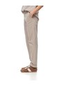 Pantalón Recto Tiro Medio Algodón Taupe Mujer Marron Claro de Gef