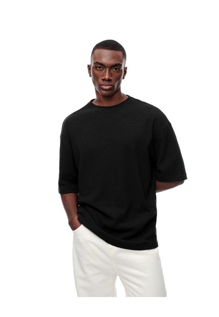 Camiseta Oversize Negra Hombre Negro