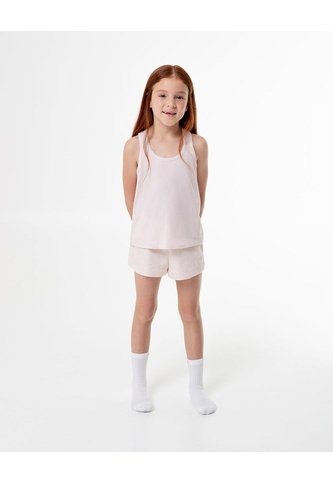 Blusa + Short De Pijama Algodón Rosa Niña Rosa Gef