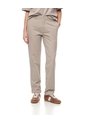 Pantalón Recto Tiro Medio Algodón Taupe Mujer Marron Claro de Gef