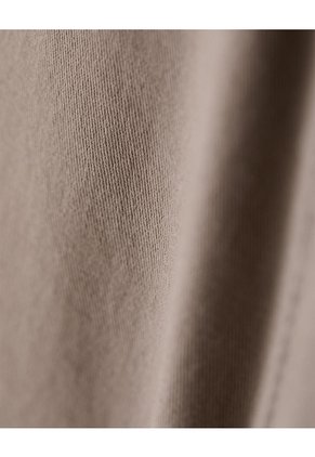 Pantalón Recto Tiro Medio Algodón Taupe Mujer Marron Claro