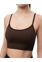 Top Deportivo Soporte Medio Seamless Chocolate Mujer Chocolate de Gef