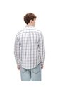 Camisa Manga Larga Regular Algodón Cuadros Hombre Blanco de Gef