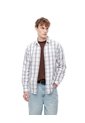 Camisa Manga Larga Regular Algodón Cuadros Hombre Blanco de Gef