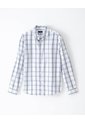 Camisa Manga Larga Regular Algodón Cuadros Hombre Blanco de Gef