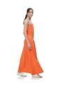 Vestido Largo Strapless Silueta A Naranja Mujer Naranja de Gef