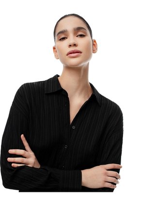 Camisa Manga Larga Oversize Negra Mujer Negro