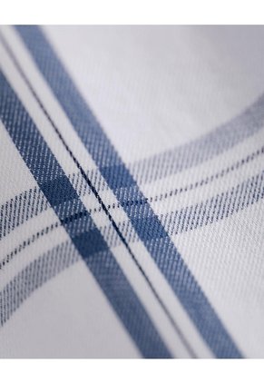Camisa Manga Larga Regular Algodón Cuadros Hombre Blanco