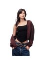 Camiseta Tirantes Slim Recogido Negra Mujer Negro de Gef
