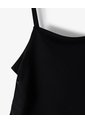 Camiseta Tirantes Slim Recogido Negra Mujer Negro de Gef