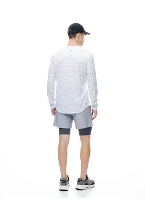 Camiseta Regular Manga Larga Blanca Estampada Hombre Blanco