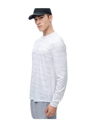 Camiseta Regular Manga Larga Blanca Estampada Hombre Blanco