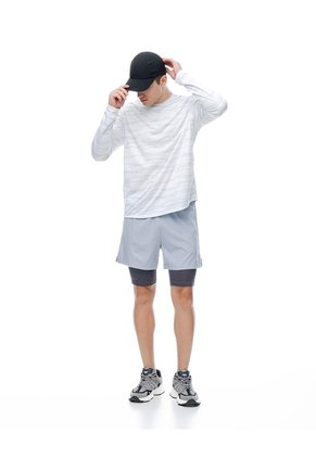 Camiseta Regular Manga Larga Blanca Estampada Hombre Blanco