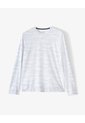 Camiseta Regular Manga Larga Blanca Estampada Hombre Blanco de Gef