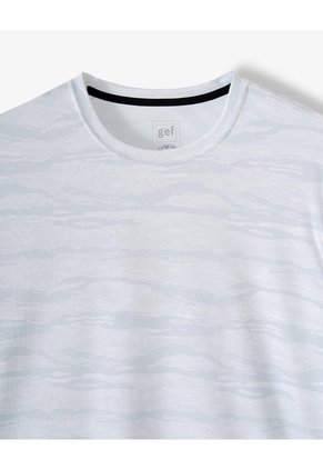 Camiseta Regular Manga Larga Blanca Estampada Hombre Blanco