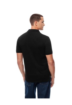 Polo Slim Algodón Negra Hombre Negro
