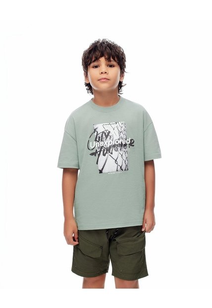 Camiseta Regular Algodón Verde Niño Verde