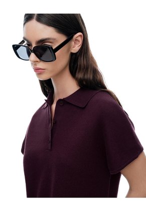 Polo Regular Vinotinto Mujer Rojo