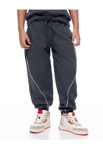 Jogger Regular Tiro Medio Gris Niño Gris Gef