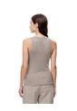 Camiseta Esqueleto Slim Rib Algodón Taupe Mujer Marron Claro de Gef