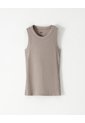 Camiseta Esqueleto Slim Rib Algodón Taupe Mujer Marron Claro de Gef