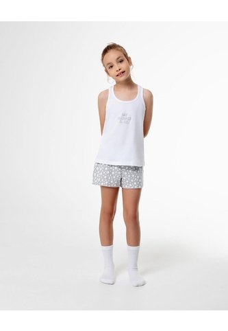 Blusa + Short De Pijama Algodón Surtida Niña Gris Gef