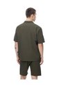 Camisa Manga Corta Loose Tela Liviana Café Hombre Cafe de Gef