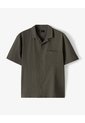 Camisa Manga Corta Loose Tela Liviana Café Hombre Cafe de Gef
