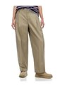Pantalón Tiro Medio Baggy Barrel Drill Café Mujer Cafe de Gef