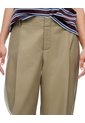 Pantalón Tiro Medio Baggy Barrel Drill Café Mujer Cafe de Gef