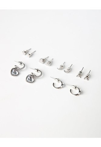 Aretes Pack X6 Plateadas Niña Gef