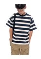 Camiseta Regular Manga Corta Azul Rayas Niño Azul de Gef