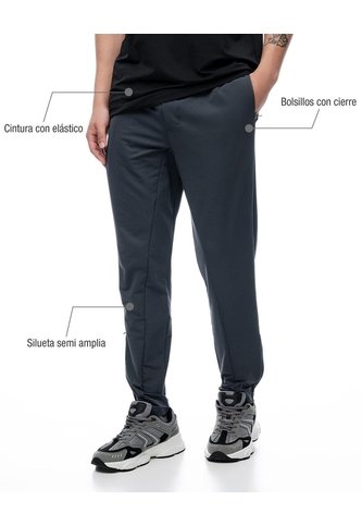 Pantalón Deportivo Control Humedad Gris Hombre Gris Gef