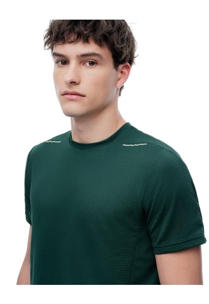 Camiseta Slim Manga Corta Verde Hombre Verde