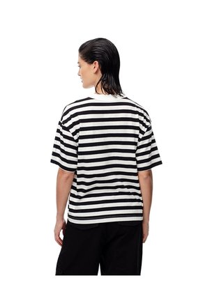 Camiseta Oversize Algodón Rayas Mujer Blanco