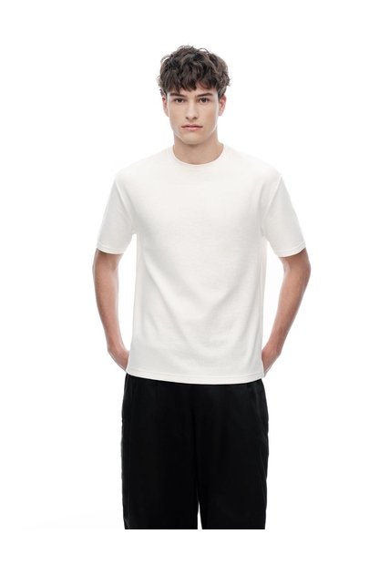 Camiseta Regular Crudo Hombre Beige