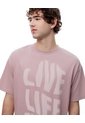 Camiseta Regular Algodón Palo Rosa Estampada Hombre Rosa Claro de Gef